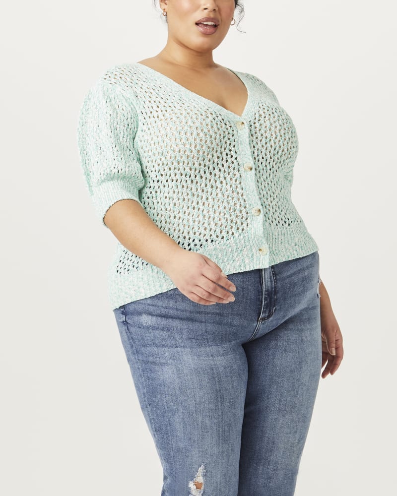 Front of plus size Penelope Short-Sleeve Cardigan by Meri Skye | Dia&Co | dia_product_style_image_id:156836